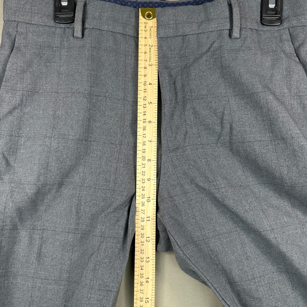Perry Ellis Dress Pants Mens 32x30 Gray Slim Fit Plaid Portfolio Office Work - Picture 6 of 10